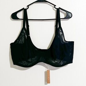 Skims Black Mesh Bra with Underwire